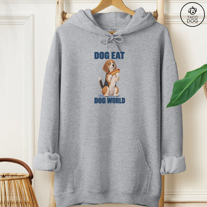 Beagle Dog Eat Dog Hoodie Graphite Heather Taco-Dog