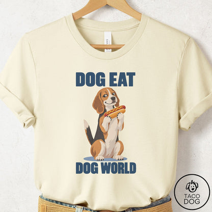 Beagle Dog Eat Dog T-Shirt Natural Taco-Dog