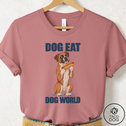Boxer Dog Eat Dog T-Shirt Mauve Taco-Dog