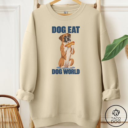 Boxer Dog Eat Dog Sweatshirt Sand Taco-Dog