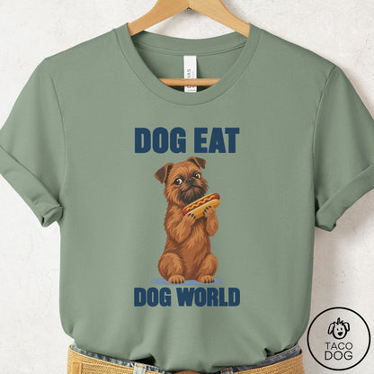 Brussels Griffon Dog Eat Dog T-Shirt Sage Taco-Dog