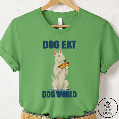 Bull Terrier Dog Eat Dog T-Shirt Leaf Taco-Dog