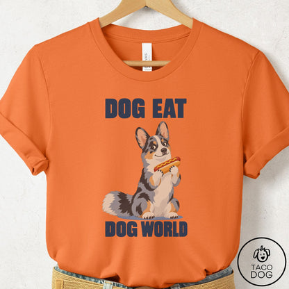 Cardigan Welsh Corgi Dog Eat Dog T-Shirt Burnt Orange Taco-Dog