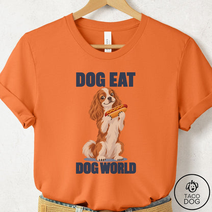 Cavalier King Charles Spaniel Dog Eat Dog T-Shirt Burnt Orange Taco-Dog