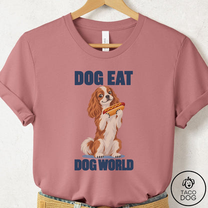Cavalier King Charles Spaniel Dog Eat Dog T-Shirt Mauve Taco-Dog