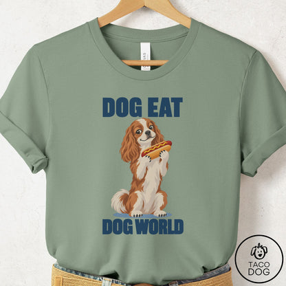 Cavalier King Charles Spaniel Dog Eat Dog T-Shirt Sage Taco-Dog