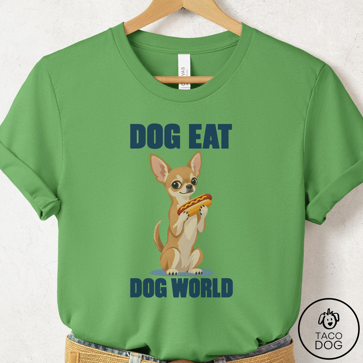 Chihuahua Dog Eat Dog T-Shirt Leaf Taco-Dog