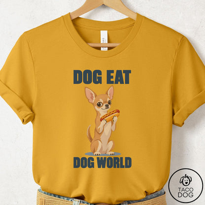 Chihuahua Dog Eat Dog T-Shirt Mustard Taco-Dog