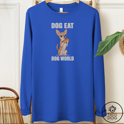 Chihuahua Dog Eat Dog Long Sleeve Tee True Royal Taco-Dog