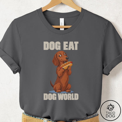 Dachshund Dog Eat Dog T-Shirt Asphalt Taco-Dog