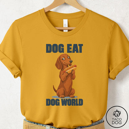 Dachshund Dog Eat Dog T-Shirt Mustard Taco-Dog