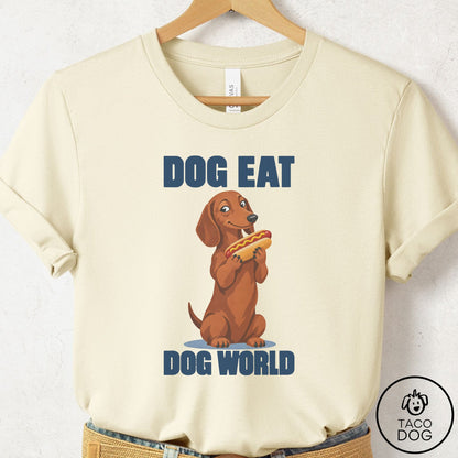 Dachshund Dog Eat Dog T-Shirt Natural Taco-Dog