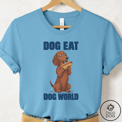 Dachshund Dog Eat Dog T-Shirt Ocean Blue Taco-Dog