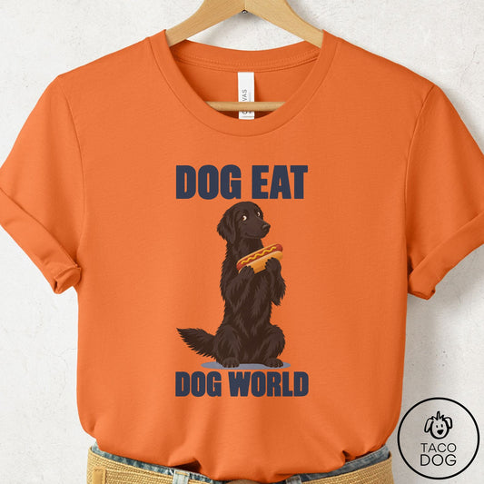 Flat-Coated Retriever Dog Eat Dog T-Shirt Burnt Orange Taco-Dog