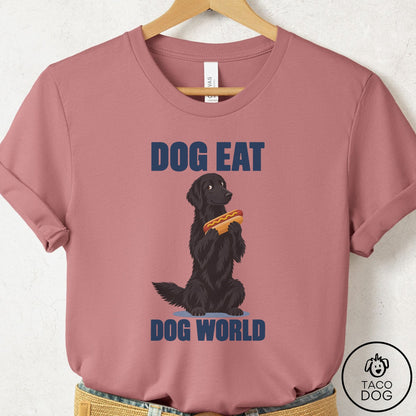 Flat-Coated Retriever Dog Eat Dog T-Shirt Mauve Taco-Dog