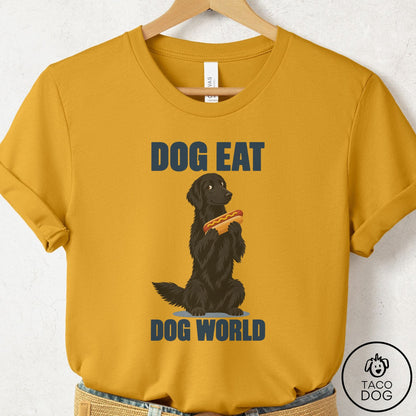 Flat-Coated Retriever Dog Eat Dog T-Shirt Mustard Taco-Dog