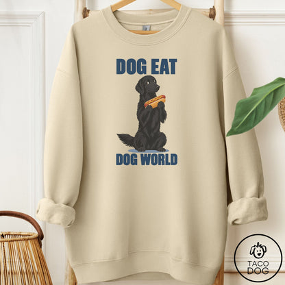 Flat-Coated Retriever Dog Eat Dog Sweatshirt Sand Taco-Dog
