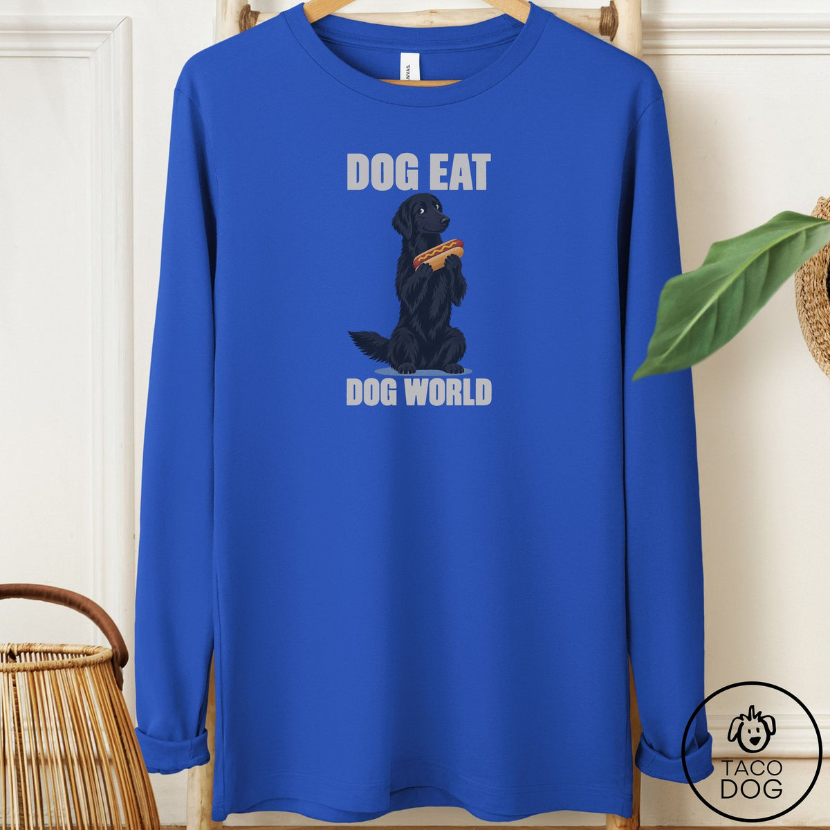 Flat-Coated Retriever Dog Eat Dog Long Sleeve Tee True Royal Taco-Dog