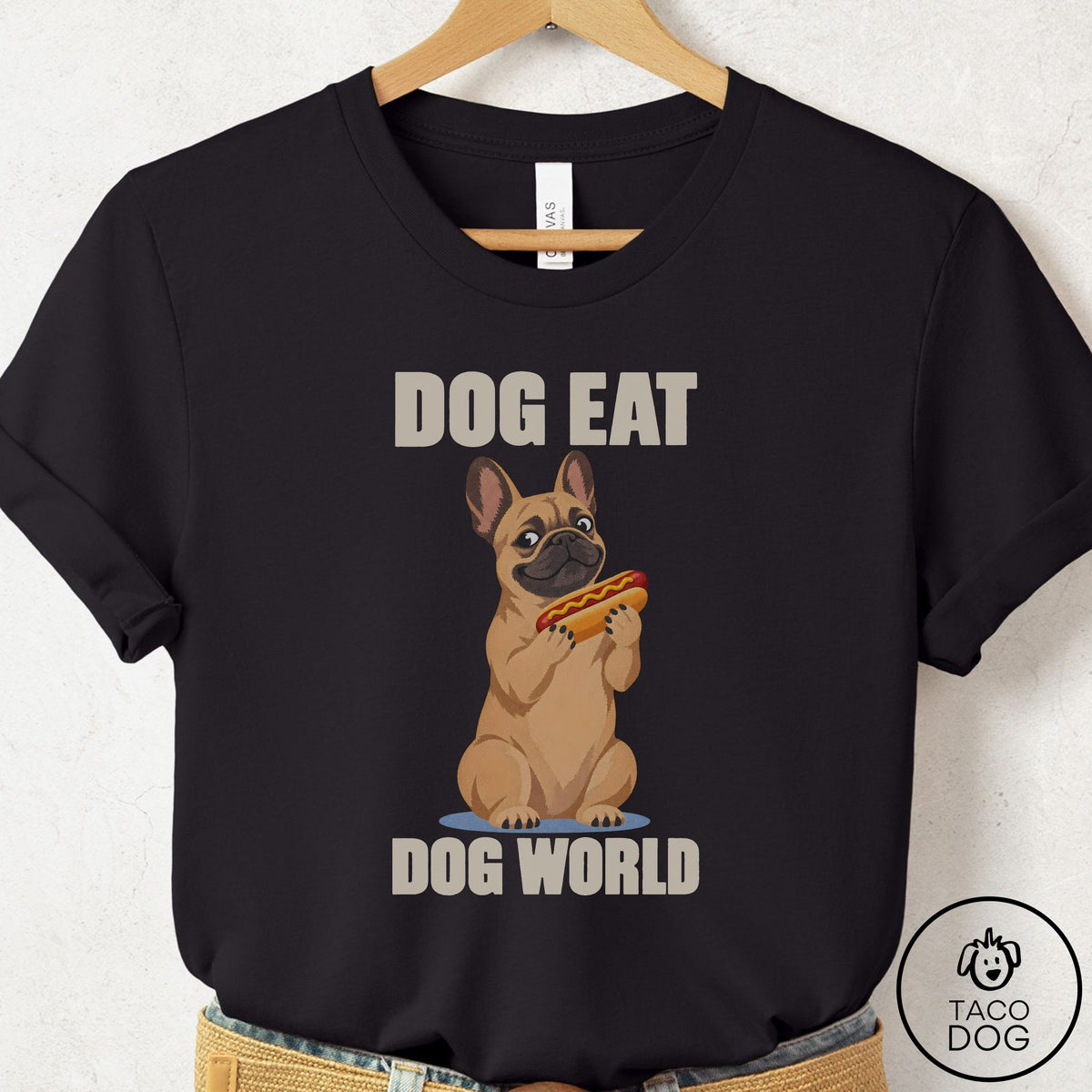 French Bulldog Frenchie Dog Eat Dog T-Shirt Black Taco-Dog