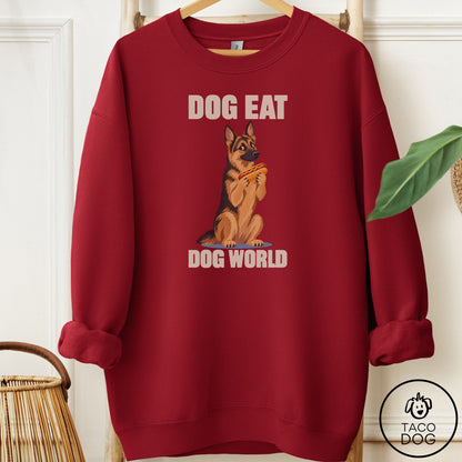 German Shepherd Dog Eat Dog Sweatshirt Garnet Taco-Dog