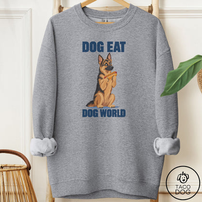 German Shepherd Dog Eat Dog Sweatshirt Graphite Heather Taco-Dog