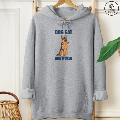 German Shepherd Dog Eat Dog Hoodie Graphite Heather Taco-Dog