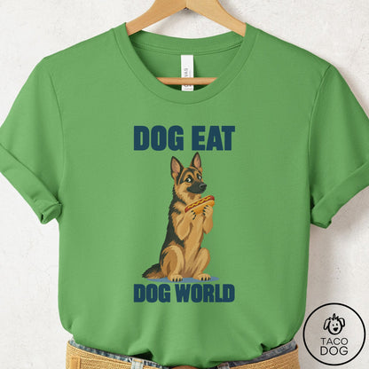 German Shepherd Dog Eat Dog T-Shirt Leaf Taco-Dog