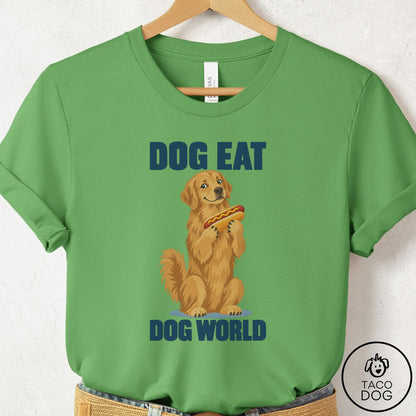 Golden Retriever Dog Eat Dog T-Shirt Leaf Taco-Dog