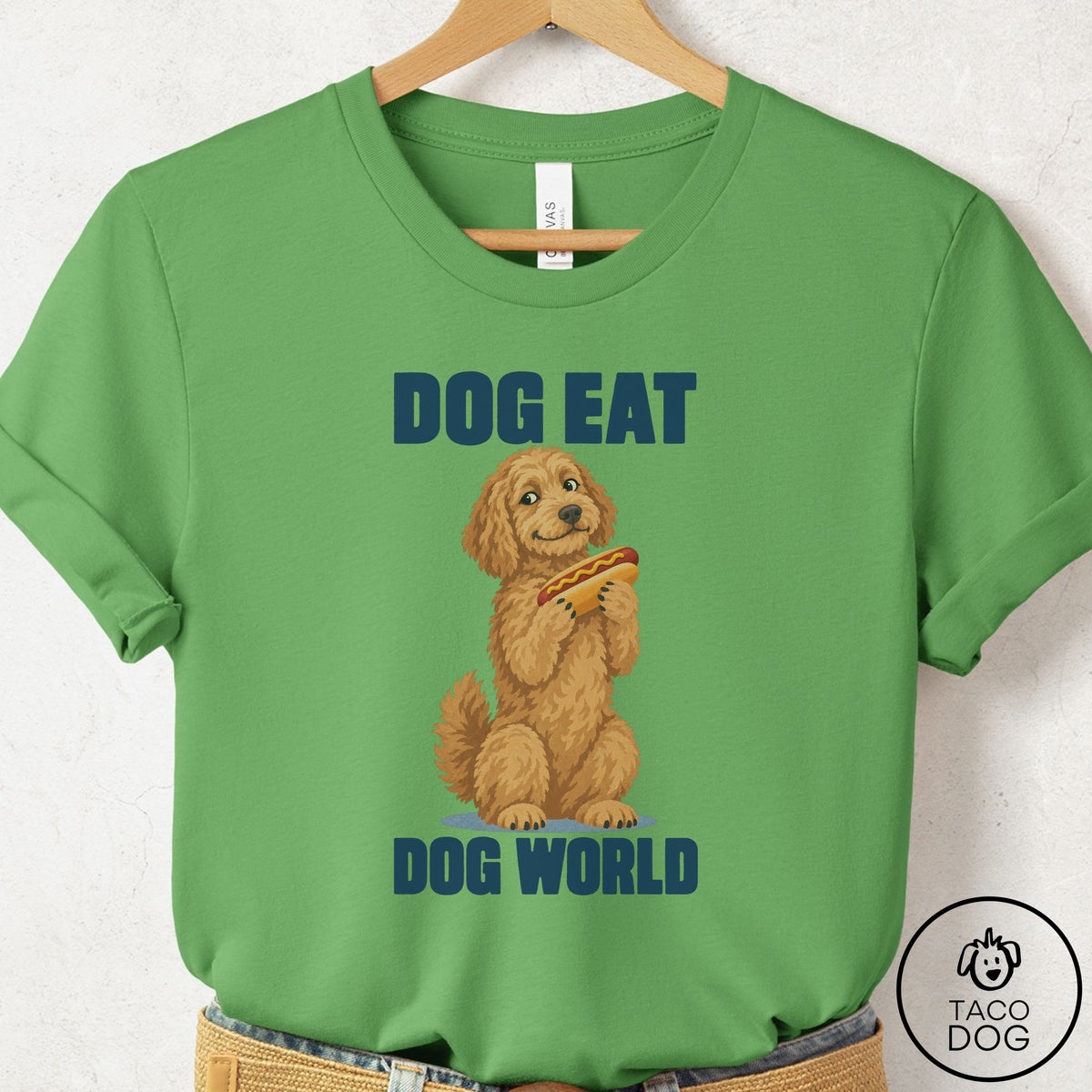 Doodle Dog Eat Dog T-Shirt Leaf Taco-Dog