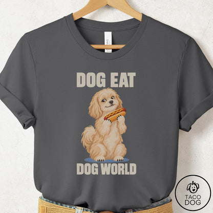 Havanese Dog Eat Dog T-Shirt Asphalt Taco-Dog