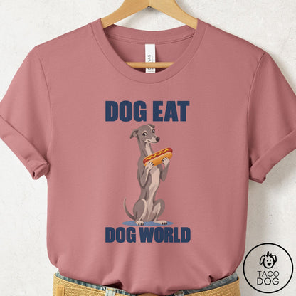 Italian Greyhound Whippet Dog Eat Dog T-Shirt Mauve Taco-Dog