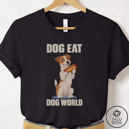 Jack Russell Dog Eat Dog T-Shirt Black Taco-Dog
