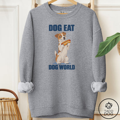 Jack Russell Dog Eat Dog Sweatshirt Graphite Heather Taco-Dog