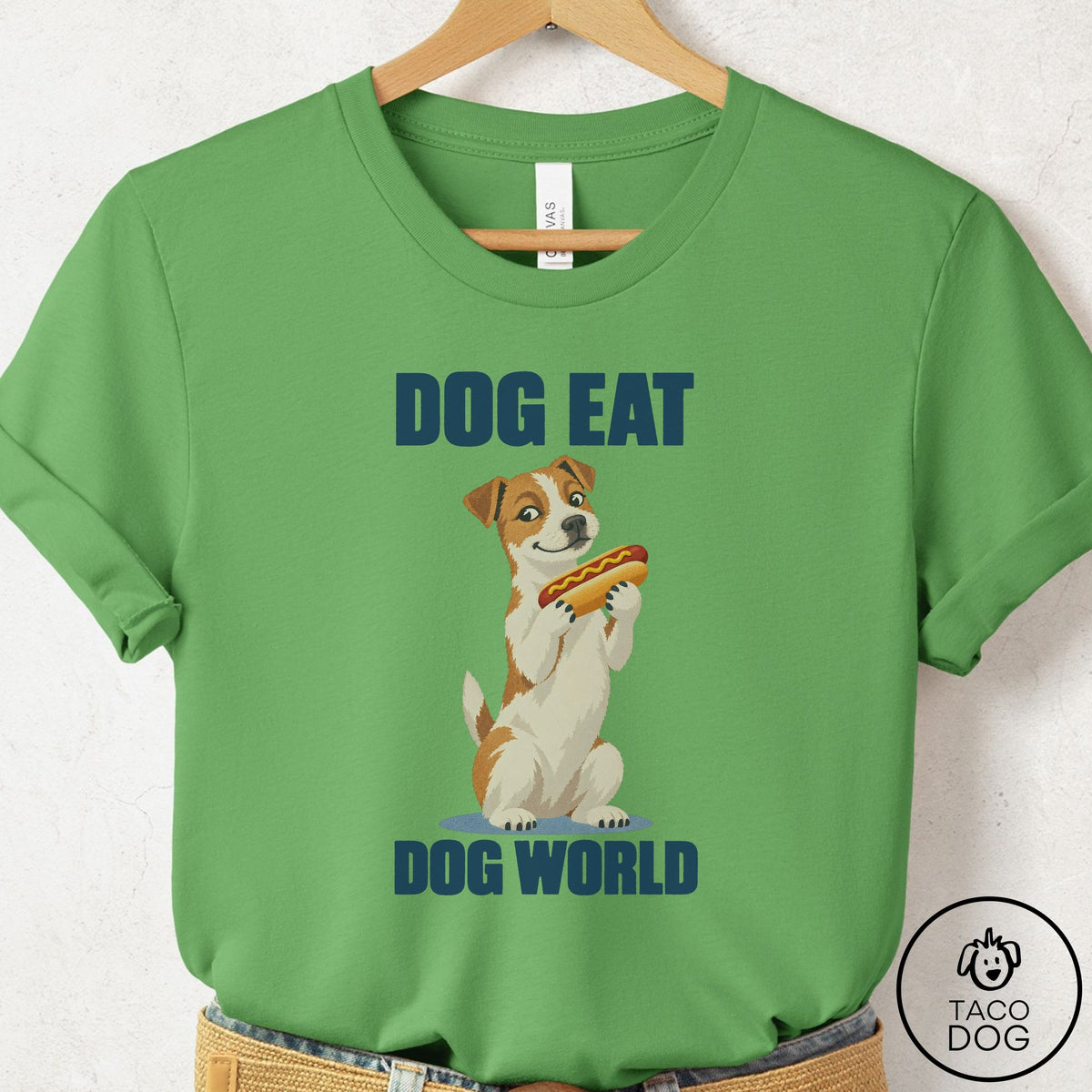 Jack Russell Dog Eat Dog T-Shirt Leaf Taco-Dog