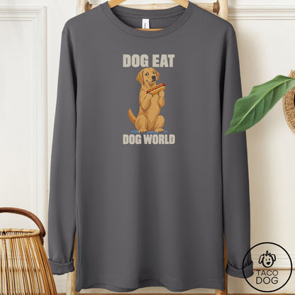 Labrador Retriever Dog Eat Dog Long Sleeve Tee Asphalt Taco-Dog