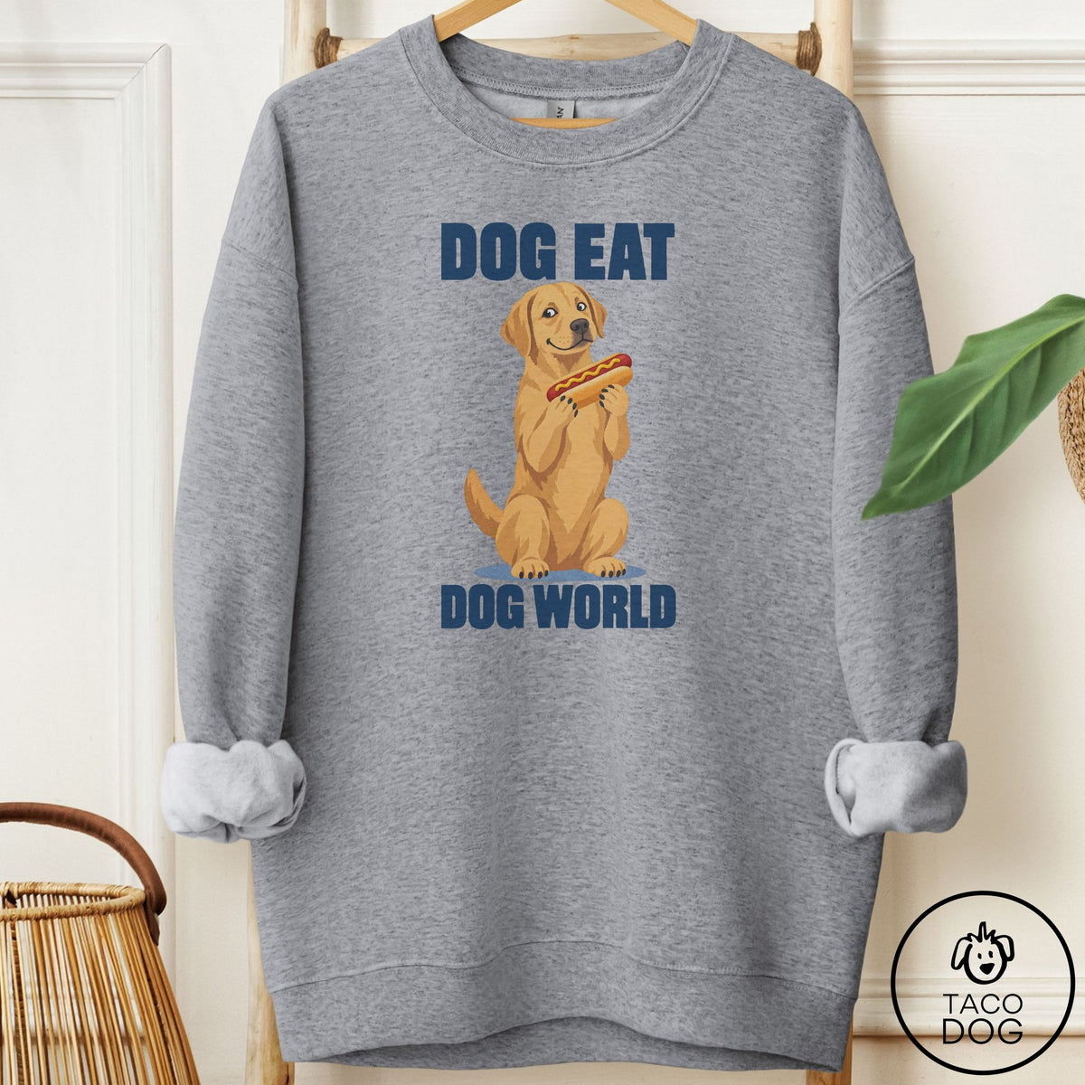 Labrador Retriever Dog Eat Dog Sweatshirt Graphite Heather Taco-Dog