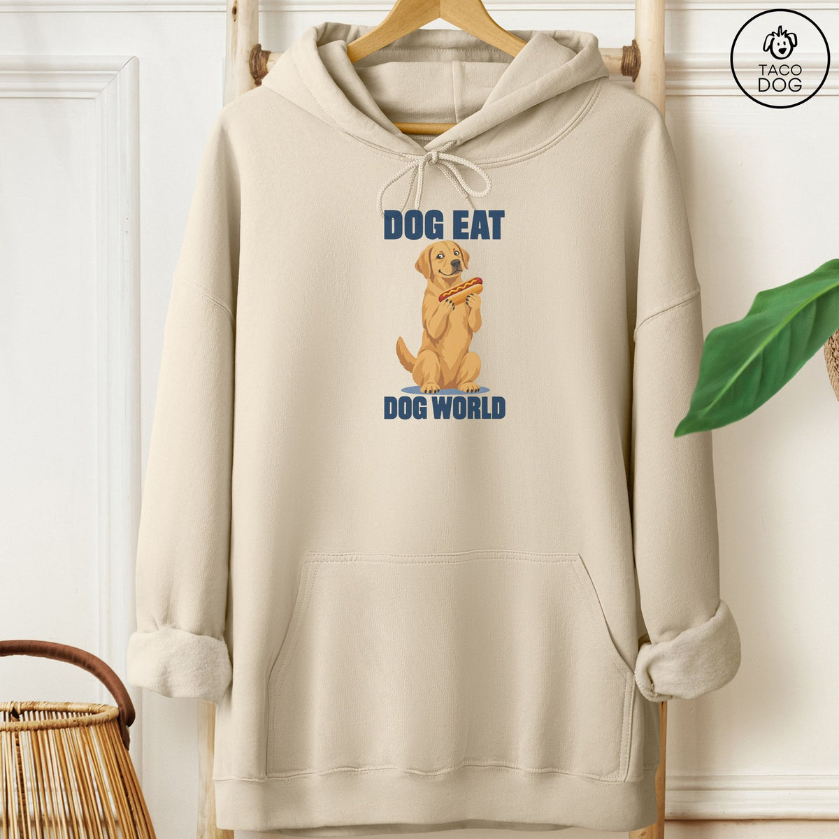 Labrador Retriever Dog Eat Dog Hoodie Sand Taco-Dog