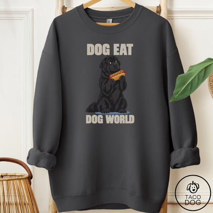 Newfoundland Dog Eat Dog Sweatshirt Charcoal Taco-Dog