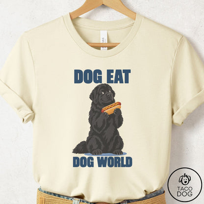 Newfoundland Dog Eat Dog T-Shirt Natural Taco-Dog