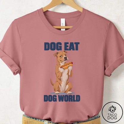 Pitbull Dog Eat Dog T-Shirt Mauve Taco-Dog