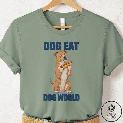 Pitbull Dog Eat Dog T-Shirt Sage Taco-Dog