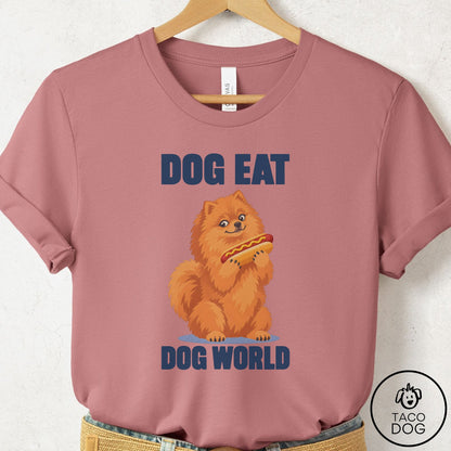 Pomeranian Dog Eat Dog T-Shirt Mauve Taco-Dog