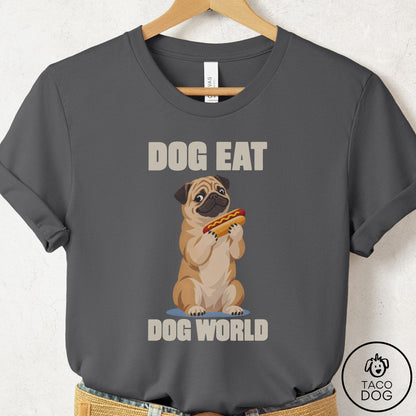 Pug Dog Eat Dog T-Shirt Asphalt Taco-Dog