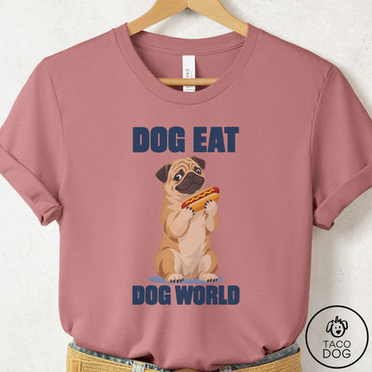 Pug Dog Eat Dog T-Shirt Mauve Taco-Dog