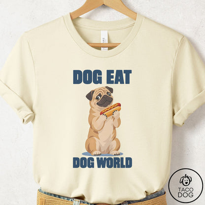Pug Dog Eat Dog T-Shirt Natural Taco-Dog
