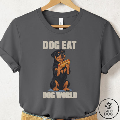 Rottweiler Dog Eat Dog T-Shirt Asphalt Taco-Dog