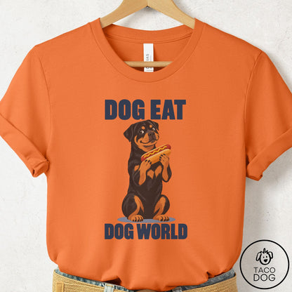 Rottweiler Dog Eat Dog T-Shirt Burnt Orange Taco-Dog