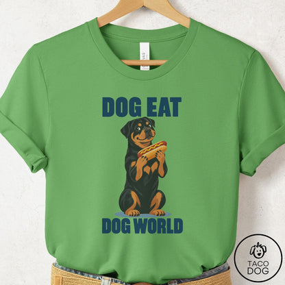 Rottweiler Dog Eat Dog T-Shirt Leaf Taco-Dog