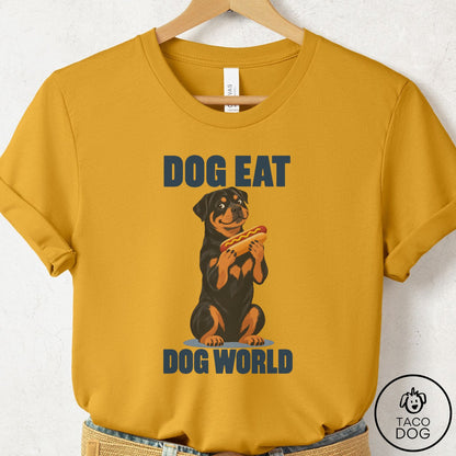 Rottweiler Dog Eat Dog T-Shirt Mustard Taco-Dog