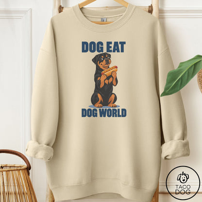 Rottweiler Dog Eat Dog Sweatshirt Sand Taco-Dog